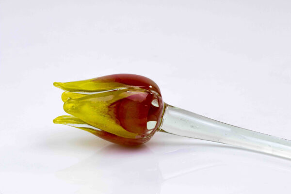 glazen tulp rood-geel